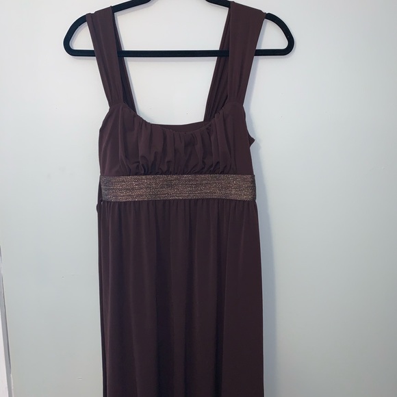 Speechless Chocolate Dress with Gold Accent - Picture 1 of 4